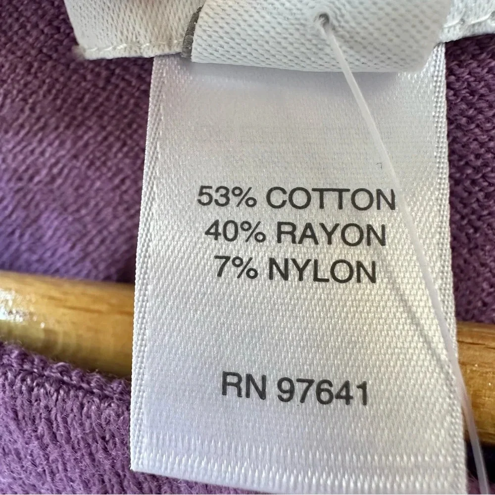 J. Jill Cardigan Sweater NWT Button Front Round Neck 3/4 Sleeves Violet XL Tall